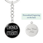 Chosen In Eternity Ephesians 1:4 Keychain Stainless Steel or 18k Gold Circle Pendant-Express Your Love Gifts
