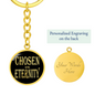 Chosen In Eternity Ephesians 1:4 Keychain Stainless Steel or 18k Gold Circle Pendant-Express Your Love Gifts