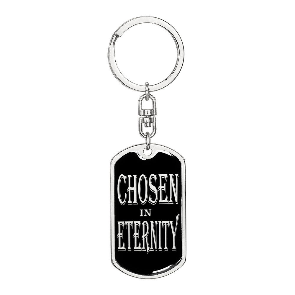 Chosen In Eternity Ephesians Keychain Dog Tag Stainless Steel or 18k Gold-Express Your Love Gifts