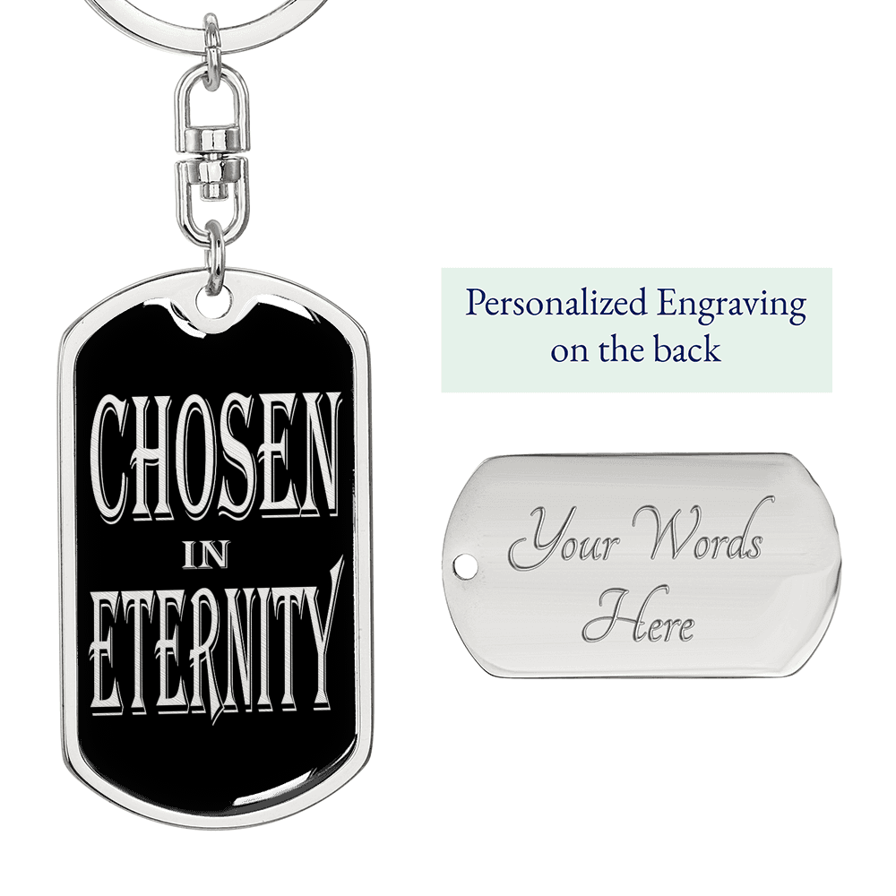Chosen In Eternity Ephesians Keychain Dog Tag Stainless Steel or 18k Gold-Express Your Love Gifts