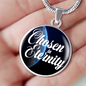 Chosen In Eternity World Ephesians Circle Pendant Stainless Steel or 18k Gold 18-22"-Express Your Love Gifts
