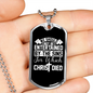 Christ Died Necklace Stainless Steel or 18k Gold Dog Tag 24" Chain-Express Your Love Gifts