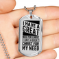 Christ For My Need Necklace Stainless Steel or 18k Gold Dog Tag 24" Chain-Express Your Love Gifts