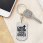 Christ In Our Shoes Keychain Stainless Steel or 18k Gold Dog Tag Keyring-Express Your Love Gifts