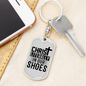 Christ In Our Shoes Keychain Stainless Steel or 18k Gold Dog Tag Keyring-Express Your Love Gifts