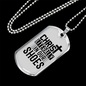 Christ In Our Shoes Necklace Stainless Steel or 18k Gold Dog Tag 24" Chain-Express Your Love Gifts