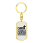 Christ Literally Walked Keychain Stainless Steel or 18k Gold Dog Tag Keyring-Express Your Love Gifts