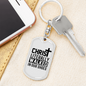 Christ Literally Walked Keychain Stainless Steel or 18k Gold Dog Tag Keyring-Express Your Love Gifts