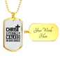 Christ Literally Walked Necklace Stainless Steel or 18k Gold Dog Tag 24" Chain-Express Your Love Gifts