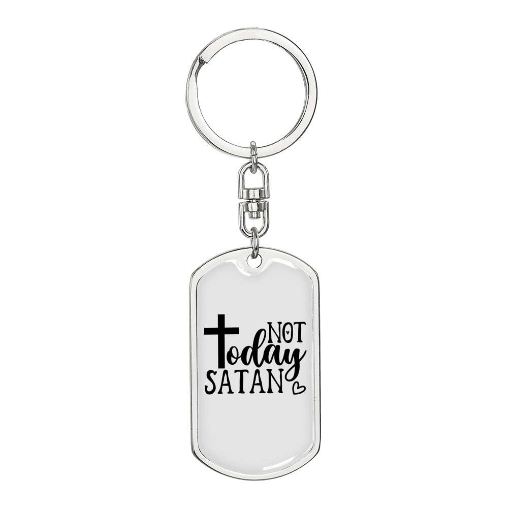 Christ Today Keychain Stainless Steel or 18k Gold Dog Tag Keyring-Express Your Love Gifts