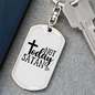 Christ Today Keychain Stainless Steel or 18k Gold Dog Tag Keyring-Express Your Love Gifts