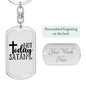 Christ Today Keychain Stainless Steel or 18k Gold Dog Tag Keyring-Express Your Love Gifts