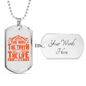 Christ Way Truth Life John 14:6 Necklace Stainless Steel or 18k Gold Dog Tag 24" Chain-Express Your Love Gifts