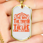 Christ Way Truth Life John 14:6 Necklace Stainless Steel or 18k Gold Dog Tag 24" Chain-Express Your Love Gifts