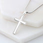Christian Encouragement Strong Child Luke 2:40 Message Cross Card Necklace w Stainless Steel Pendant-Express Your Love Gifts