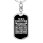 Christian Means To Forgive Keychain Stainless Steel or 18k Gold Dog Tag Keyring-Express Your Love Gifts
