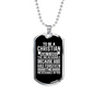 Christian Means To Forgive Necklace Stainless Steel or 18k Gold Dog Tag 24" Chain-Express Your Love Gifts