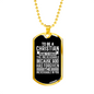 Christian Means To Forgive Necklace Stainless Steel or 18k Gold Dog Tag 24" Chain-Express Your Love Gifts