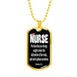 Christian Nurse Gift Nurse Necklace Stainless Steel or 18k Gold Dog Tag W 24"-Express Your Love Gifts