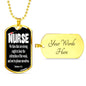 Christian Nurse Gift Nurse Necklace Stainless Steel or 18k Gold Dog Tag W 24"-Express Your Love Gifts