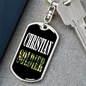 Christian Soldier Keychain Stainless Steel or 18k Gold Dog Tag Keyring-Express Your Love Gifts