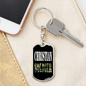 Christian Soldier Keychain Stainless Steel or 18k Gold Dog Tag Keyring-Express Your Love Gifts