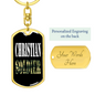 Christian Soldier Keychain Stainless Steel or 18k Gold Dog Tag Keyring-Express Your Love Gifts