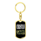 Christian Soldier Keychain Stainless Steel or 18k Gold Dog Tag Keyring-Express Your Love Gifts