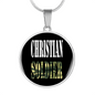 Christian Soldier Necklace Circle Pendant Stainless Steel or 18k Gold 18-22-Express Your Love Gifts