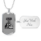 Christian Trucker Dog Tag Stainless Steel or 18k Gold 24" Chain-Express Your Love Gifts