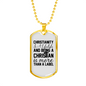 Christianity A Lifestyle Necklace Stainless Steel or 18k Gold Dog Tag 24" Chain-Express Your Love Gifts