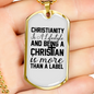 Christianity A Lifestyle Necklace Stainless Steel or 18k Gold Dog Tag 24" Chain-Express Your Love Gifts