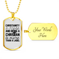 Christianity A Lifestyle Necklace Stainless Steel or 18k Gold Dog Tag 24" Chain-Express Your Love Gifts
