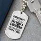 Christianity Is A Lifestyle Keychain Stainless Steel or 18k Gold Dog Tag Keyring-Express Your Love Gifts
