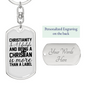 Christianity Is A Lifestyle Keychain Stainless Steel or 18k Gold Dog Tag Keyring-Express Your Love Gifts