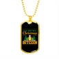 Christmas Bitcoin Crypto Necklace Stainless Steel or 18k Gold Dog Tag 24" Chain-Express Your Love Gifts