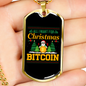 Christmas Bitcoin Crypto Necklace Stainless Steel or 18k Gold Dog Tag 24" Chain-Express Your Love Gifts