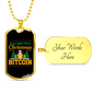 Christmas Bitcoin Crypto Necklace Stainless Steel or 18k Gold Dog Tag 24" Chain-Express Your Love Gifts