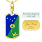 Christmas Flag Island Swivel Keychain Dog Tag Stainless Steel or 18k Gold-Express Your Love Gifts