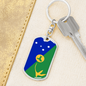 Christmas Flag Island Swivel Keychain Dog Tag Stainless Steel or 18k Gold-Express Your Love Gifts