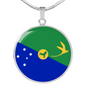 Christmas Island Flag Necklace Circle Pendant Stainless Steel or 18k Gold 18-22"-Express Your Love Gifts