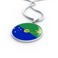 Christmas Island Flag Necklace Circle Pendant Stainless Steel or 18k Gold 18-22"-Express Your Love Gifts
