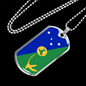 Christmas Island Flag Necklace Stainless Steel or 18k Gold Dog Tag 24" Chain-Express Your Love Gifts