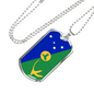 Christmas Island Flag Necklace Stainless Steel or 18k Gold Dog Tag 24" Chain-Express Your Love Gifts