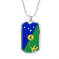 Christmas Island Flag Necklace Stainless Steel or 18k Gold Dog Tag 24" Chain-Express Your Love Gifts