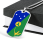 Christmas Island Flag Necklace Stainless Steel or 18k Gold Dog Tag 24" Chain-Express Your Love Gifts