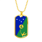 Christmas Island Flag Necklace Stainless Steel or 18k Gold Dog Tag 24" Chain-Express Your Love Gifts