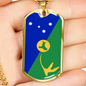 Christmas Island Flag Necklace Stainless Steel or 18k Gold Dog Tag 24" Chain-Express Your Love Gifts