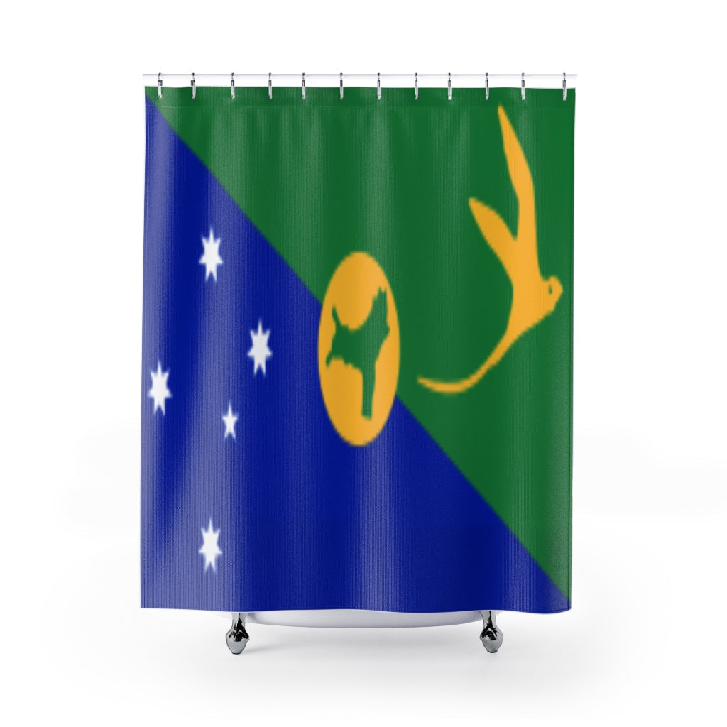 Christmas Island Flag Stylish Design 71" x 74" Elegant Waterproof Shower Curtain for a Spa-like Bathroom Paradise Exceptional Craftsmanship-Express Your Love Gifts