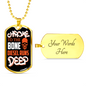 Chrome To The Bone Dog Tag Stainless Steel or 18k Gold 24" Chain-Express Your Love Gifts